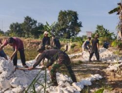 Perbaiki Akses Transportasi Babinsa Koramil 0812/23 Solokuro Bantu Warga Urug Jalan