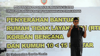 Penyintas Bencana Alam Banjir Desa Jejangkit, Batola Terima Bantuan 105 Unit RTLH