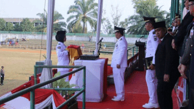 Bupati Lampung Utara Budi Utomo Pimpin Upacara HUT ke-78 RI