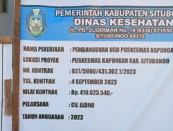 Salah Tulis Nama CV Proyek Pembangunan UGD Puskesmas Kapongan, Pembuat Papan Informasi Dituding Tidak Profesional