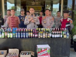 Polres Lampung Utara Amankan Ratusan Botol Miras Berbagai Merek