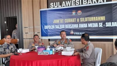Jumat Curhat Sekaligus Silaturahmi dengan Wartawan, Kapolda Sulbar Paparkan Gambaran Kamtibmas