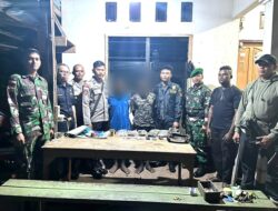 Sinergitas Aparat Gabungan di Batas Negara Amankan 2 Pria Membawa Ganja