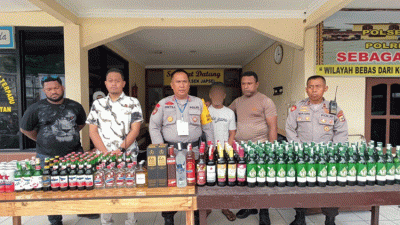 Polsek Jayapura Selatan Amankan Sebanyak 168 Miras Ilegal di Entrop