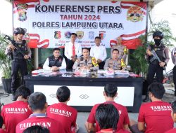 Capai Rangking 1 Operasi Sikat Krakatau 2024, Polres Lampung Utara Ungkap 54 Kasus Kejahatan