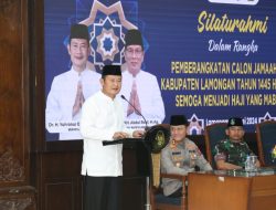 Bupati Yes dan Forkopimda, Dandim 0812/Lamongan Turit Berangkatkan Calon Jemaah Haji
