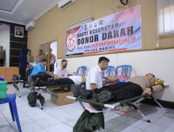 Polres Madiun Gelar Donor Darah Massal dalam Rangka Hari Bhayangkara Ke-78