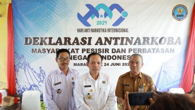 Deklarasi Anti Narkoba Masyarakat Pesisir, Pj. Bupati Batola Mujiyat Dukung Sinergitas Lawan Narkoba