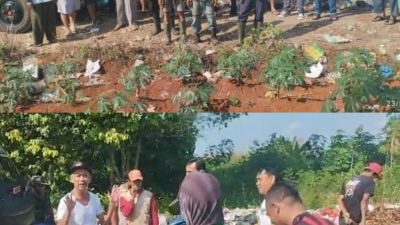 Dinas Lingkungan Hidup Bersama Perangkat Kelurahan Rejosari, Lampung Utara, Bersihkan Sampah di TPS Liar