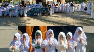 Kenalkan Makna Ibadah Haji, KB TK Muslimat NU Siti Khotijah Bangkalan Menggelar Simulasi Ibadah Haji