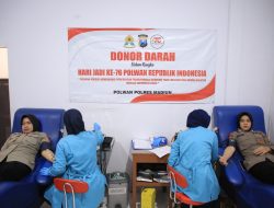 Polwan Polres Madiun Gelar Kegiatan Donor Darah dalam Rangka HUT Ke-76 Polwan RI