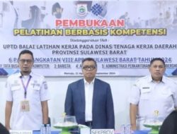 Sekprov Sulbar Buka Pelatihan Kompetensi untuk 96 Pencari Kerja