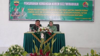 Danrem 032/WBR Sambangi Kodim 0319/Mentawai