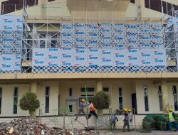 Pengerjaan Rekontruksi GOR Bung Hatta dan Fasilitas Lapak PKL Dikebut