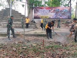 Rangkaian HUT ke-79 TNI dalam Pelestarian Cagar Budaya dan Situs Sejarah, Kodim 0812/Lamongan Gelar Karya Bakti