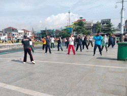 Koramil 1211/Singaparna Gelar Kegiatan Olahraga dan Pembersihan Lingkungan