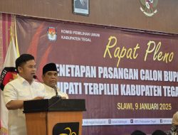 KPU Kabupaten Tegal Tetapkan Isckhak-Kholid Jadi Bupati Terpilih