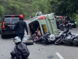 Ngeri, Korban Laka Lantas Terpental ke Drainase di Leuweung Tiis, Garut