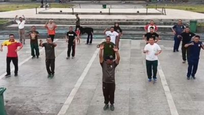 Apel Pagi dan Olahraga Bersama Koramil 1211/Singaparna, Muspika dan Satpol PP