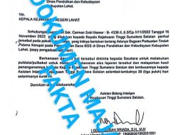 Adanya Laporan Masyarakat Dugaan Tindak Pidana Korupsi Dana BOS Dinas Pendidikan Lahat Tahun 2023