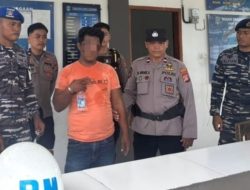 Lanal Mamuju Koordinasi Polresta Mamuju Setelah Amankan Pria Diduga Dibawah Pengaruh Obat-Obatan