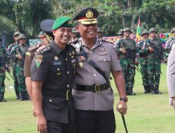Kapolres Simalungun Hadiri Upacara Sertijab Komandan Yonif 122/Tombak Sakti, Wujud Sinergitas TNI-Polri