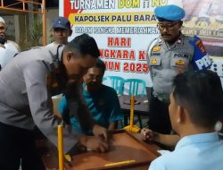 Turnamen Domino Polsek Palu Barat Meriahkan Hari Bhayangkara ke-79