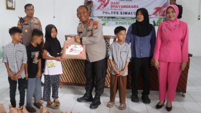Sentuhan Kasih Jelang Bhayangkara, Polres Simalungun Sambangi Panti Asuhan dan Anggota yang Sakit Menahun