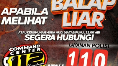 Polisi Imbau Warga Segera Laporkan Balap Liar dan Kerumunan Malam Hari Lewat 112, 110, atau WhatsApp
