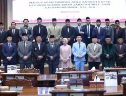 Ganjar Iman Dilantik Jadi Anggota DPRD Sumsel Periode 2024-2029