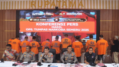 Operasi Tumpas Semeru 2025, Polres Probolinggo Kota Ringkus 10 Tersangka Narkoba