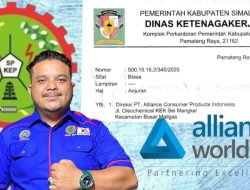PT Alliance Dianjurkan Pekerjakan Kembali 2 Buruh yang di-PHK, Disnaker Simalungun Keluarkan Surat Anjuran