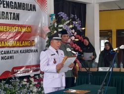 Pemdes Karangmalang Kasreman, Ngawi, Lantik dan Ambil Sumpah Jabatan 2 Perangkat Desa