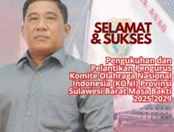 Ketua IJS Sulbar Irham Ucapkan Selamat Atas Pengukuhan Pengurus KONI, Semoga Hadirkan Terobosan Banggakan Dunia Olahraga Sulbar