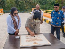 Dana Hibah Rp21 Miliar dari BNPB, Gubernur Sulbar Resmikan Jembatan Lebani dan Tanggul di Tapandullu