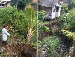 Rumah Mantan Kades Dukuh Salam Terancam Tergerus Banjir Akibat Bronjong Sungai Tanyem Longsor