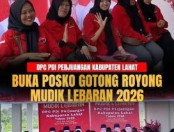 DPC PDIP Lahat Dirikan Posko Mudik Lebaran Tahun 2026 di Desa Telatang Kecamatan Merapi Barat