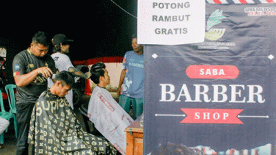 Kemensos Bawa Senyum Jelang Idulfitri 1447 H, Penyintas Tanah Gerak Brebes Antusias Potong Rambut Gratis
