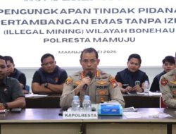 Polresta Mamuju Gerebek Aktivitas PETI di Bonehau, 8 Pelaku dan 1 Alat Berat Diamankan
