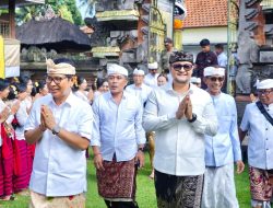 Bupati dan Wabup Badung Hadiri Karya Melaspas di Pura Dalem Suargan Bongkasa