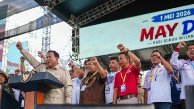 Prabowo Hadiri May Day 2026 , Umumkan Satgas PHK hingga Hunian Buruh