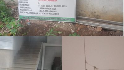 Gawat Pemborong Nakal Kerjakan Gedung Puskesmas Perumnas Bandar Jaya Milyaran Rupiah diduga Tidak Sesuai RAB