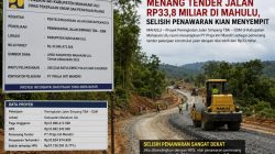 PT Praja Inti Mandiri Menang Tender Jalan Rp33,8 Miliar di Mahulu, Selisih Penawaran Kian Menyempit
