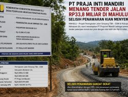 PT Praja Inti Mandiri Menang Tender Jalan Rp33,8 Miliar di Mahulu, Selisih Penawaran Kian Menyempit