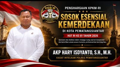 Penghargaan KPKM-RI, AKP Hary Isdyanto Dinobatkan sebagai Sosok Esensial Kemerdekaan di Kota Pematangsiantar