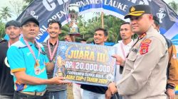 Porsib Busung Raih Juara III Lauke Cup I, Hadiah Diserahkan Langsung Kapolres Simeulue