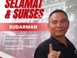 Sudarman Resmi Jabat Sekretaris DPC PDIP Kabupaten Lahat Periode 2026 – 2031
