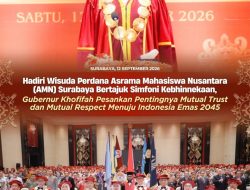 Gubernur Khofifah Kukuhkan Mahasiswa Baru dan Wisuda Angkatan Pertama Penerima Beasiswa Asrama Mahasiswa Nusantara Surabaya