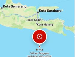 Gempa M5,2 Guncang Selatan Jawa Timur Pagi Ini