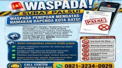Beredar Surat Palsu Catut Nama Bapenda Batu, Wajib Pajak Diminta Waspada